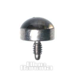 Blue Banana Surgical Steel 5mm Flaming Skull Dermal Top (Black)