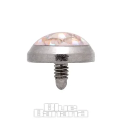 Blue Banana Surgical Steel 5mm Glitter Dermal Top (Aurora Borealis)