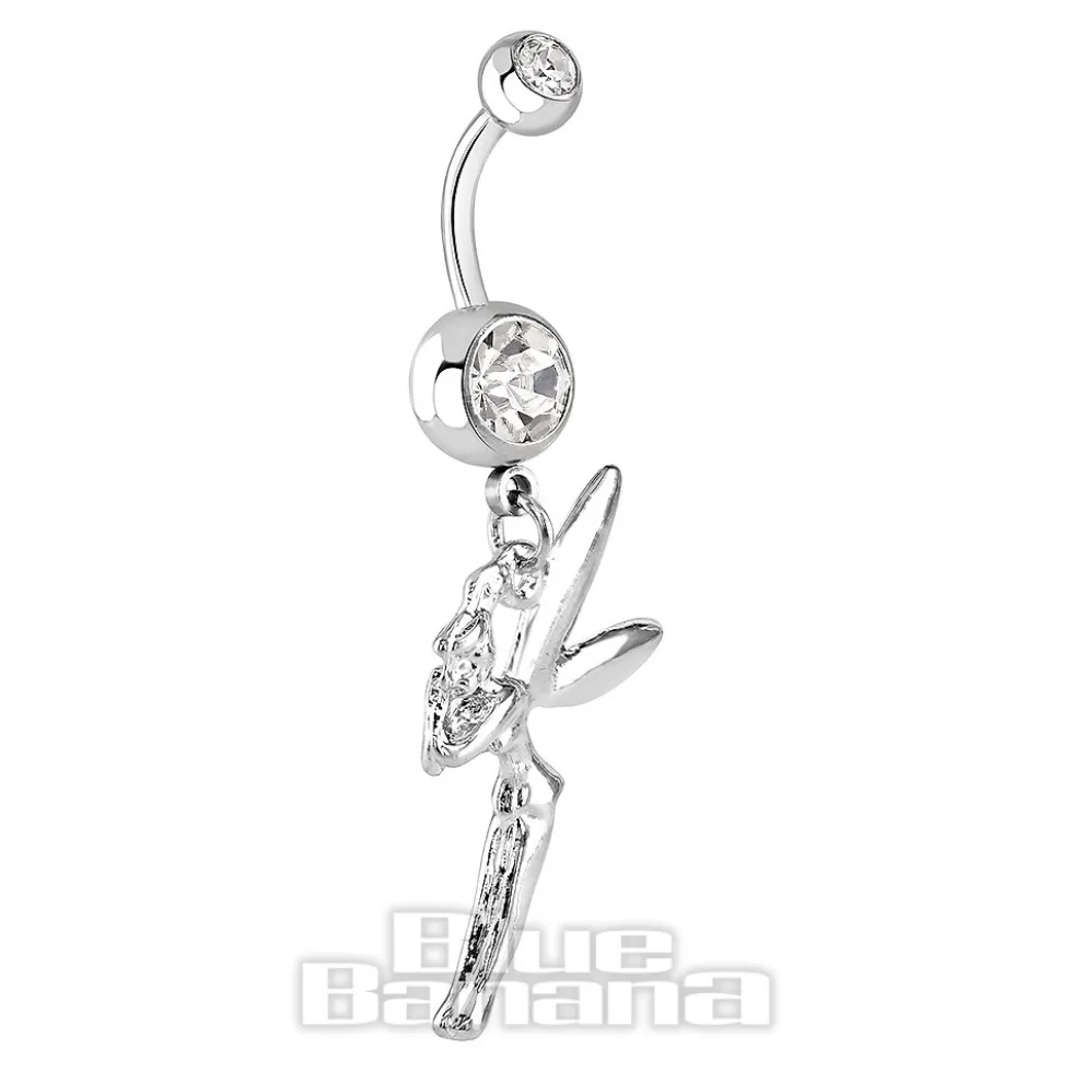 Blue Banana Surgical Steel 1.6mm Fairy Navel Bar (Crystal)