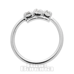 Blue Banana Surgical Steel 8mm 3 Crystals Nose Ring (Clear/Silver)