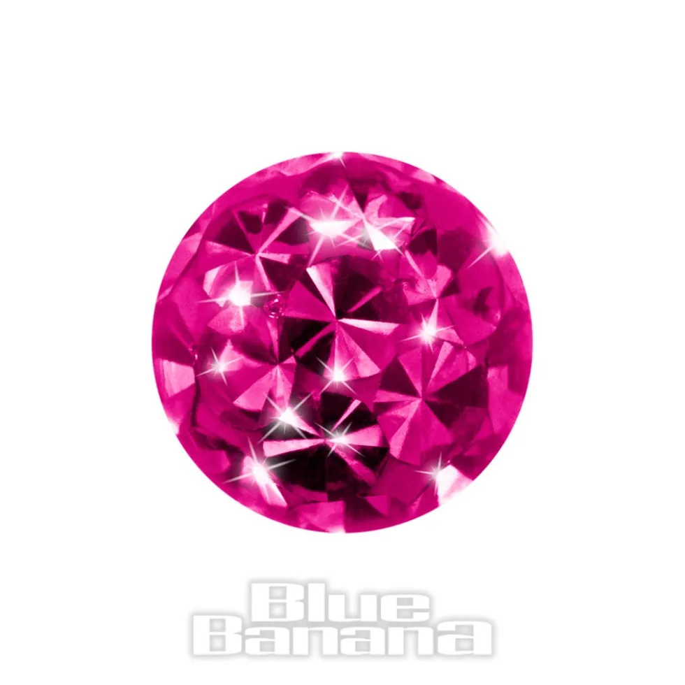 Blue Banana Surgical Steel 5mm Jewelled Glitter Ball (Fuchsia)