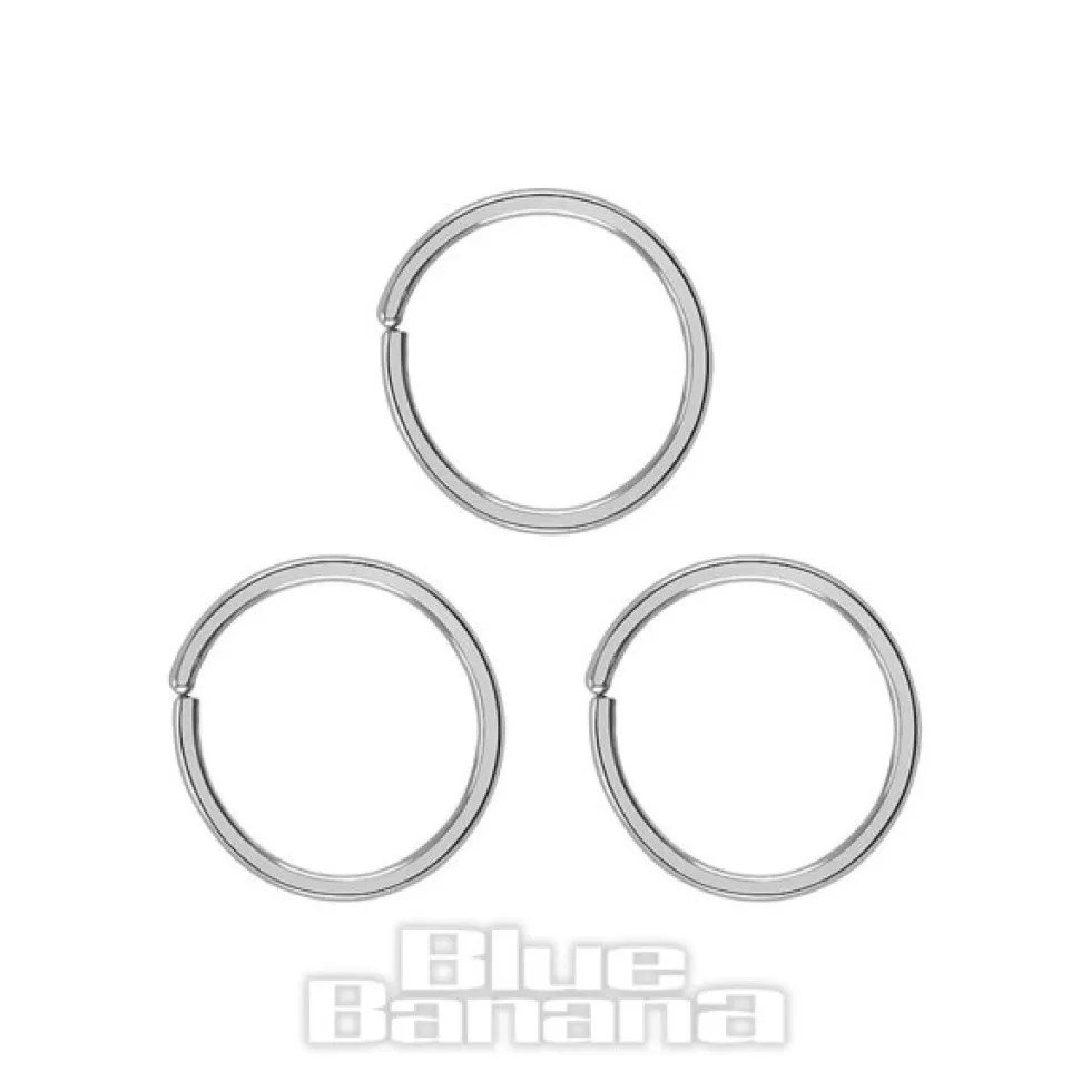 Blue Banana Surgical Steel 3 Pack Assorted Seamless Nose Ring (Silver)