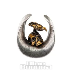 Blue Banana Surgical Steel Raven Saddle Hanger (Silver/Copper)