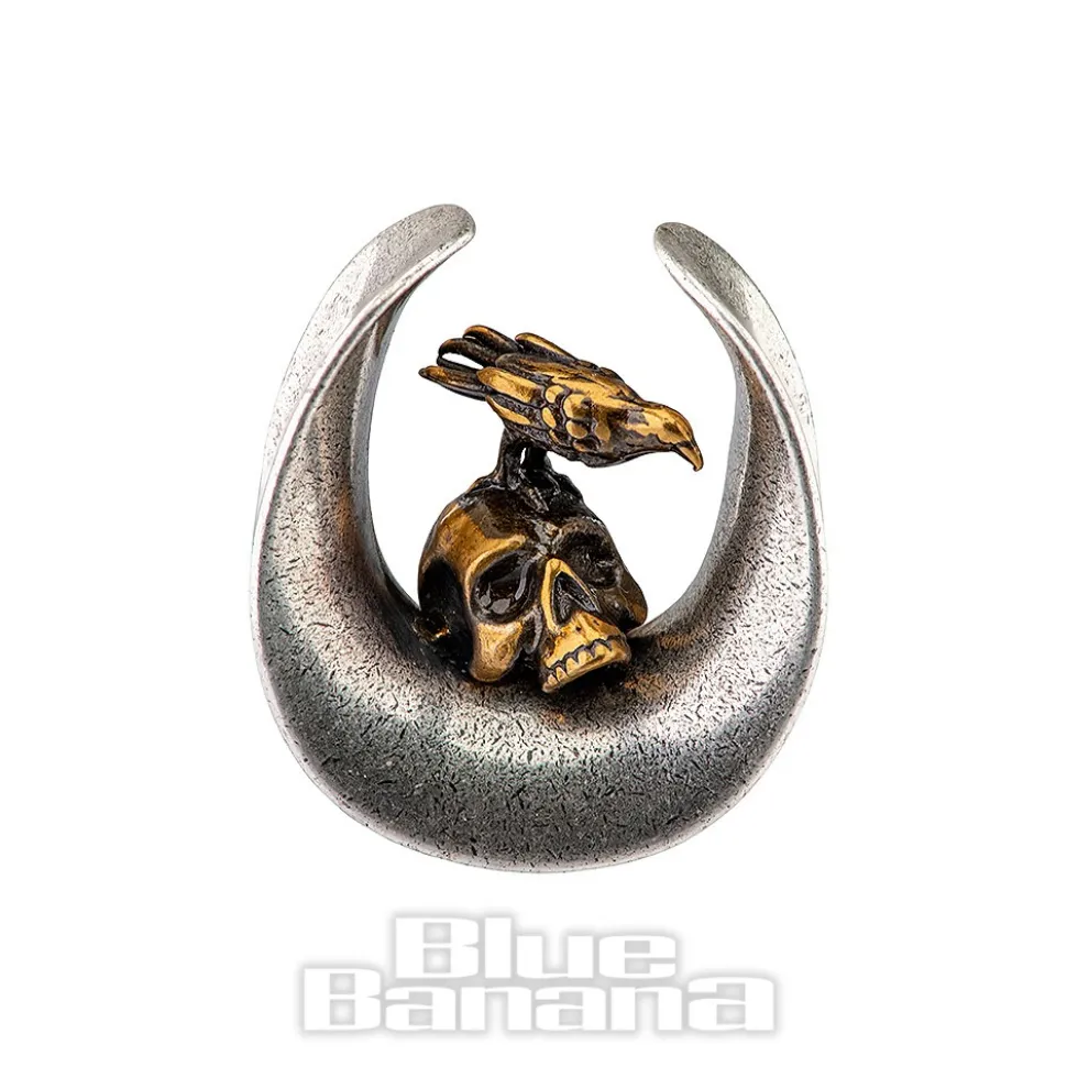 Blue Banana Surgical Steel Raven Saddle Hanger (Silver/Copper)