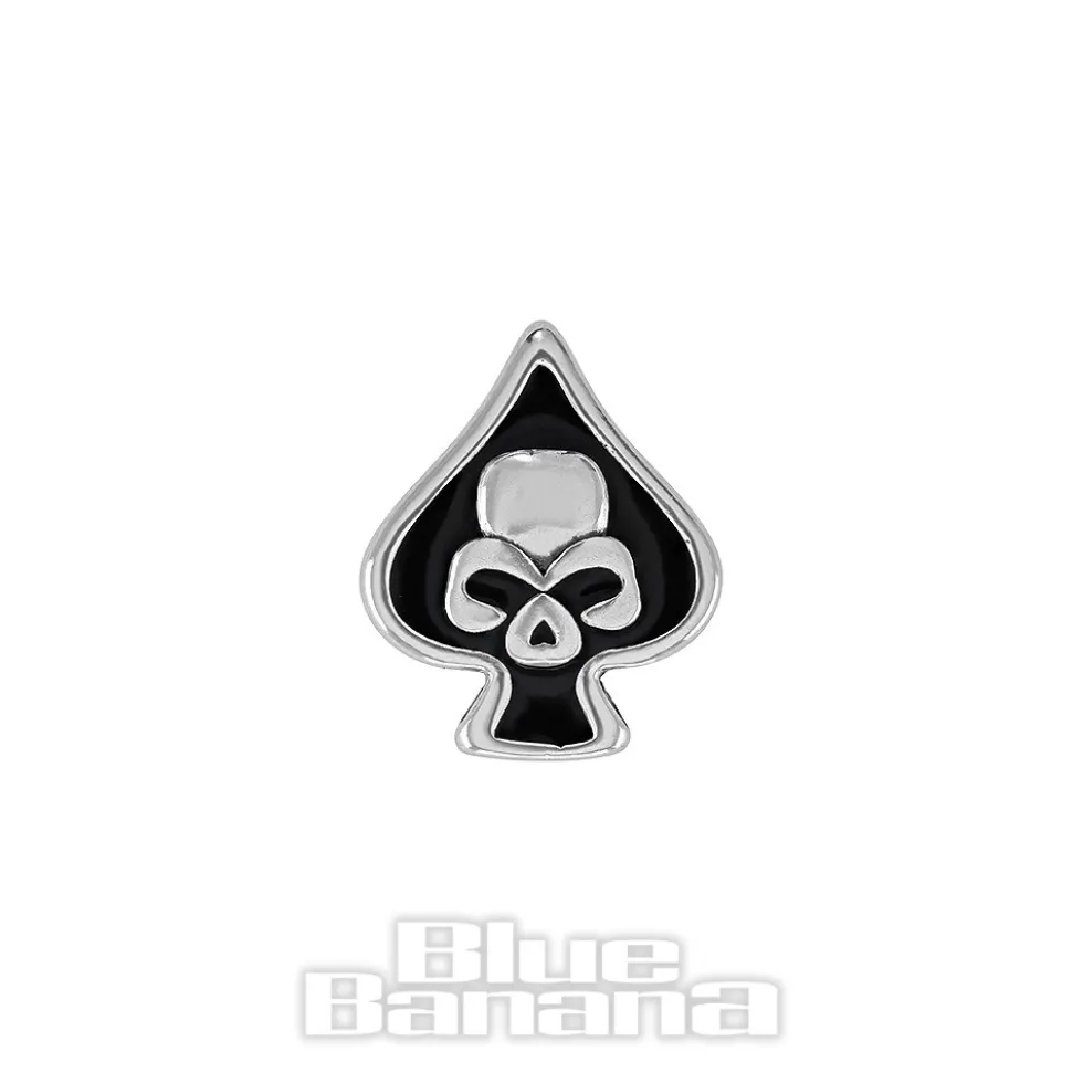Blue Banana Surgical Steel Skull Spade Labret (Silver)