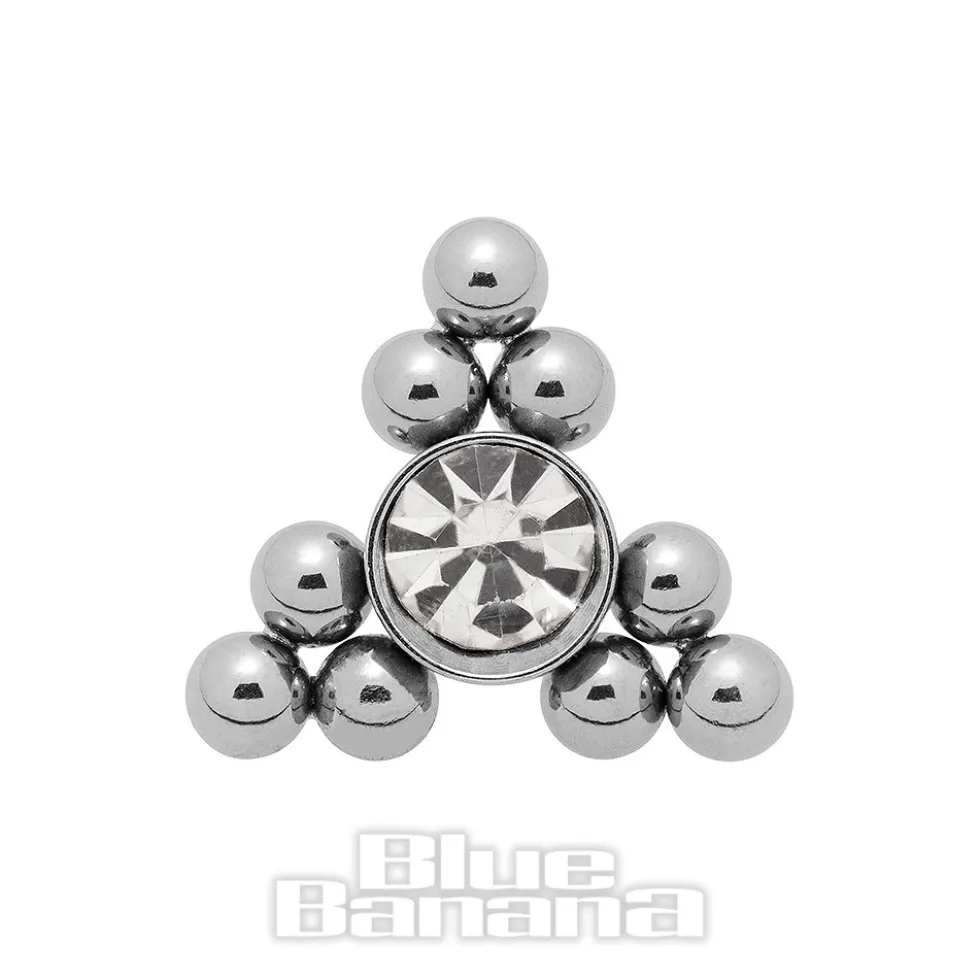 Blue Banana Surgical Steel Triangle Dermal Top (Silver)