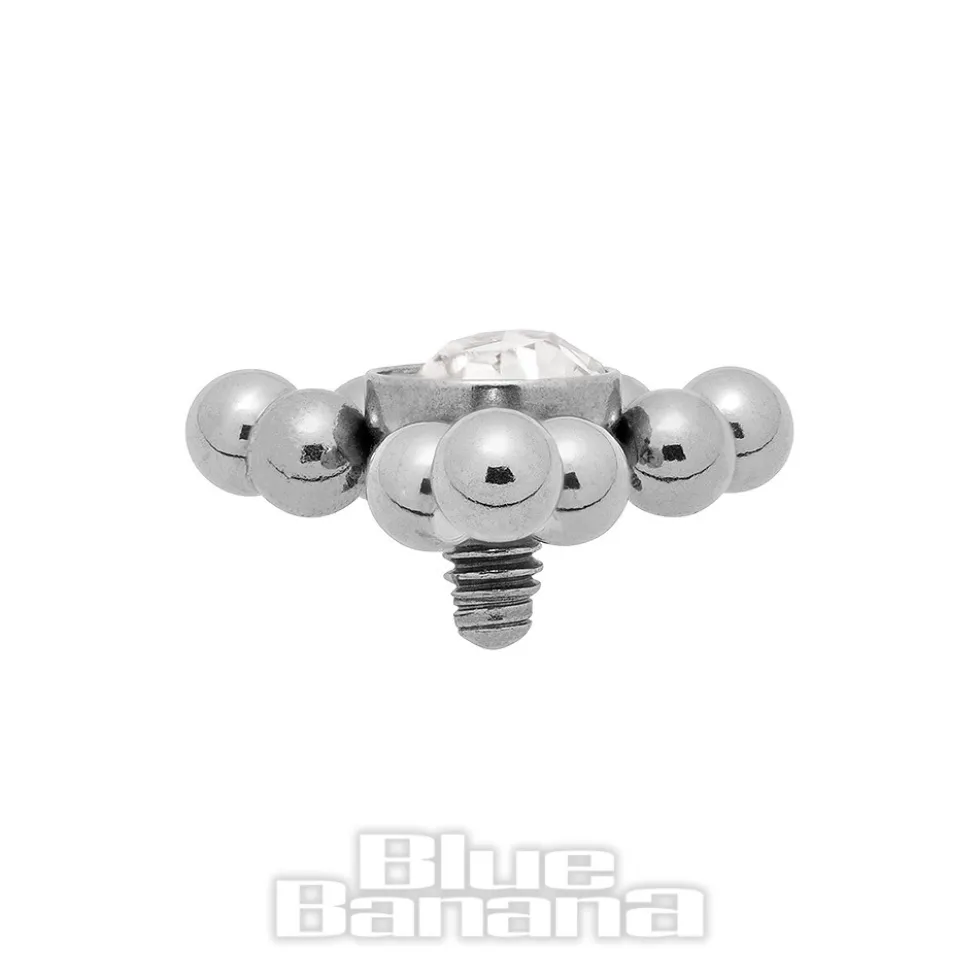 Blue Banana Surgical Steel Triangle Dermal Top (Silver)