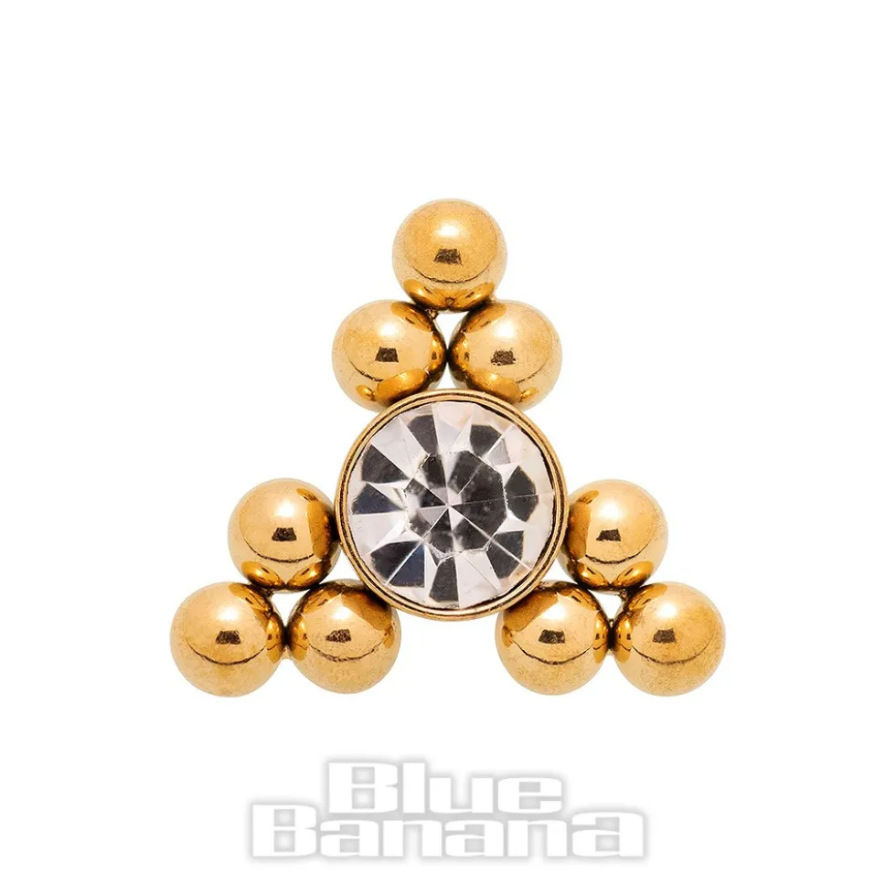 Blue Banana Surgical Steel Triangle Dermal Top (Gold)