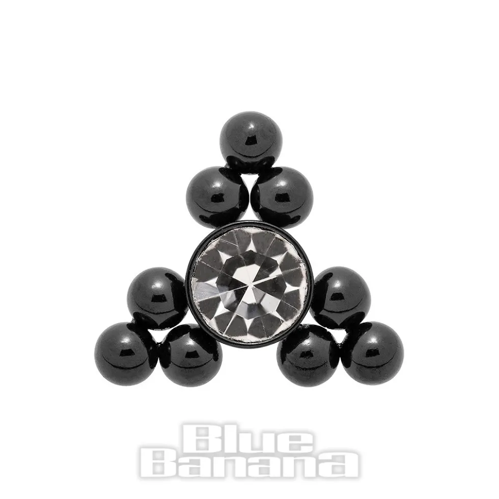 Blue Banana Surgical Steel Triangle Dermal Top (Black)