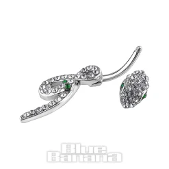 Blue Banana Surgical Steel 1.6x10mm Zirconia Infinity Snake Navel Bar (Crystal)