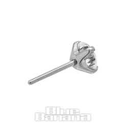 Blue Banana Titanium Lab Diamond 3mm Threadless Top (Silver)