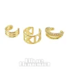 Blue Banana Triple Ear Cuff (Gold)