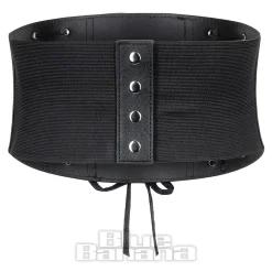 Blue Banana Triple Laces Wide Waist Belt (Black)