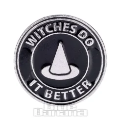 Blue Banana 'Witches Do It Better' Pin Badge (Black)