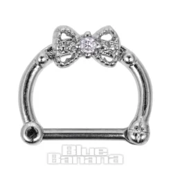 Blue Banana 1.2 x 8mm Bow Septum Clicker (Crystal)