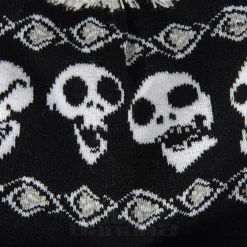 Corpse Bride Skeleton Bobble Hat (Black/White)