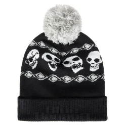 Corpse Bride Skeleton Bobble Hat (Black/White)