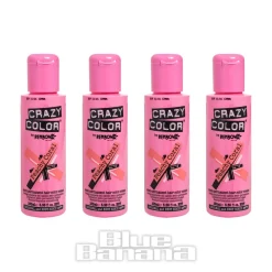 Crazy Color Semi-Permanent Hair Dye 4 Pack 100ml (Peachy Coral)