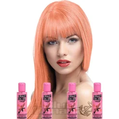 Crazy Color Semi-Permanent Hair Dye 4 Pack 100ml (Peachy Coral)