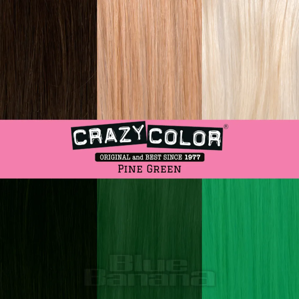 Crazy Color Semi-Permanent Hair Dye 4 Pack 100ml (Pine Green)