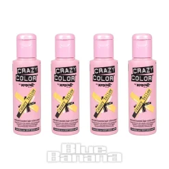 Crazy Color Semi-Permanent Hair Dye 4 Pack 100ml (Canary Yellow)