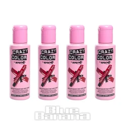 Crazy Color Semi-Permanent Hair Dye 4 Pack 100ml (Vermillion Red)