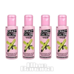 Crazy Color Semi-Permanent Hair Dye 4 Pack 100ml (Lime Twist)