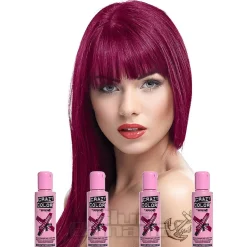 Crazy Color Semi-Permanent Hair Dye 4 Pack 100ml (Cyclamen Red)