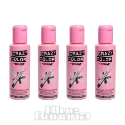 Crazy Color Semi-Permanent Hair Dye 4 Pack 100ml (Silver)