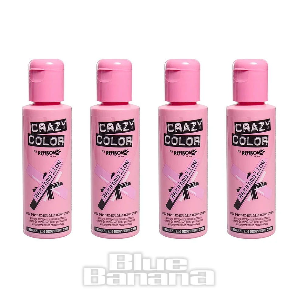Crazy Color Semi-Permanent Hair Dye 4 Pack 100ml (Marshmallow)