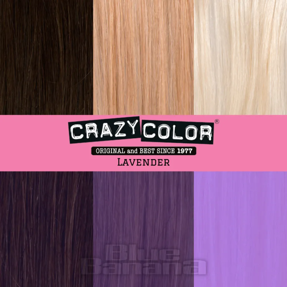 Crazy Color Semi-Permanent Hair Dye 4 Pack 100ml (Lavender)