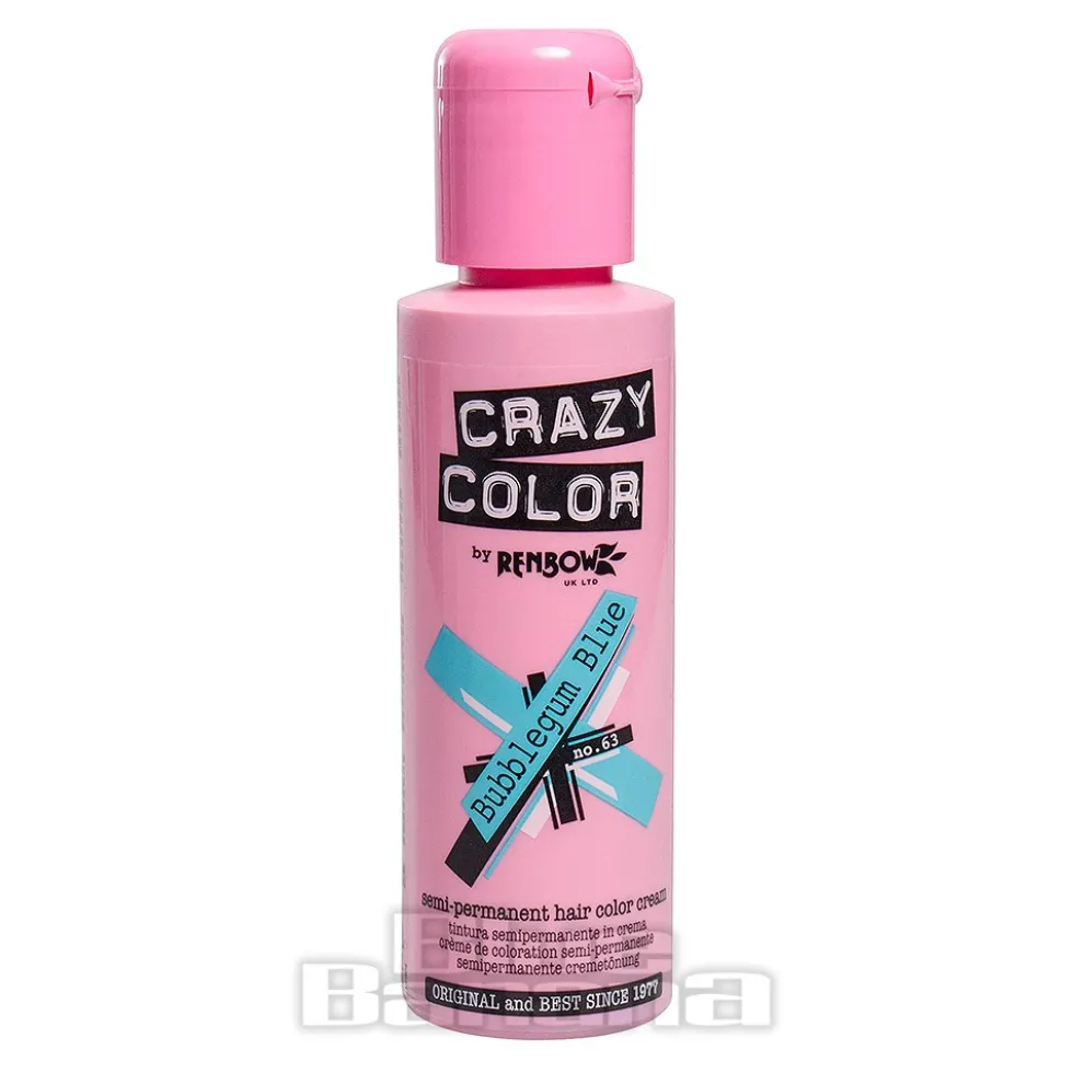 Crazy Color Semi-Permanent Hair Dye 100ml (Bubblegum Blue)