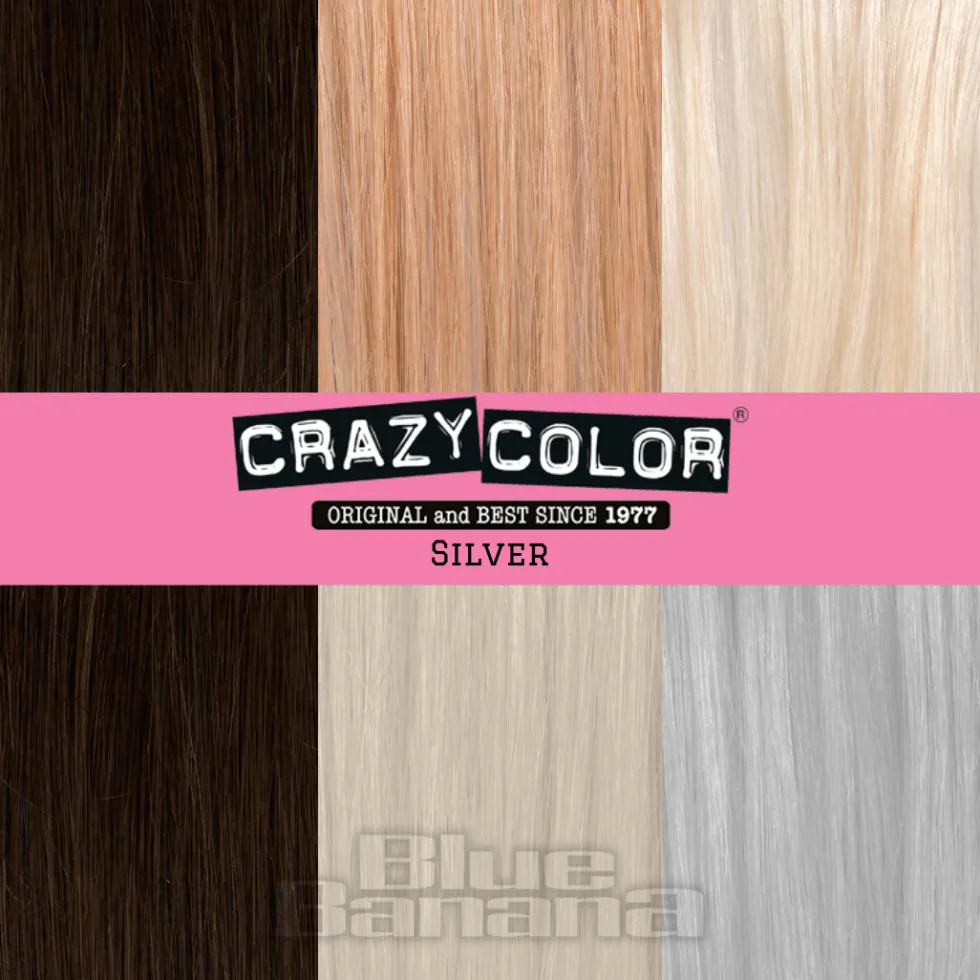 Crazy Color Semi-Permanent Hair Dye 100ml (Silver)