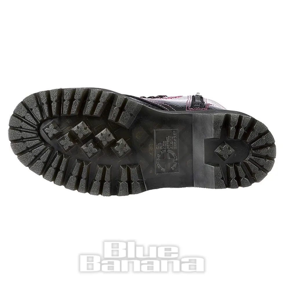 Dr Martens Jadon Patent Platform Boot (Black/Pink)