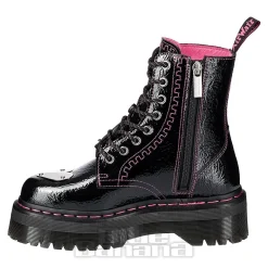 Dr Martens Jadon Patent Platform Boot (Black/Pink)