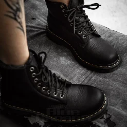 Dr Martens Pascal Collar Faux Fur Boots (Black)