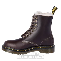 Dr Martens 1460 Serena Faux Fur Boots (Dark Khaki Brown)
