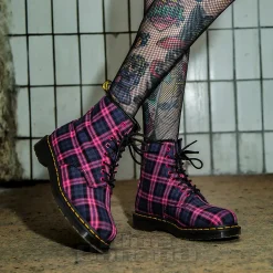 Dr Martens 1460 Tartan Boots (Pink)