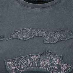 Ed Hardy Floral Skull T-Shirt (Black)