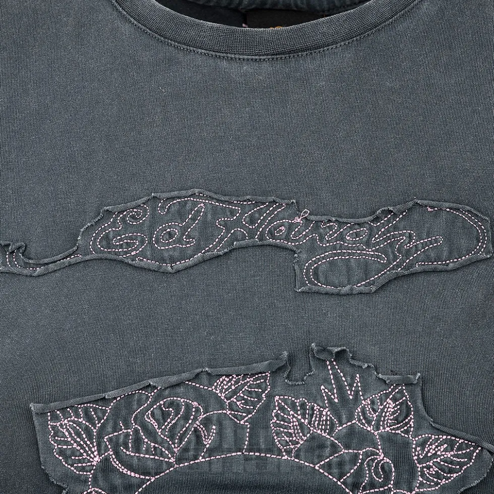 Ed Hardy Floral Skull T-Shirt (Black)