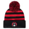 Emily The Strange Striped Bobble Hat (Black/Red)