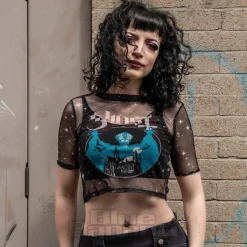 Ghost Opus Mesh Crop T-Shirt (Black)