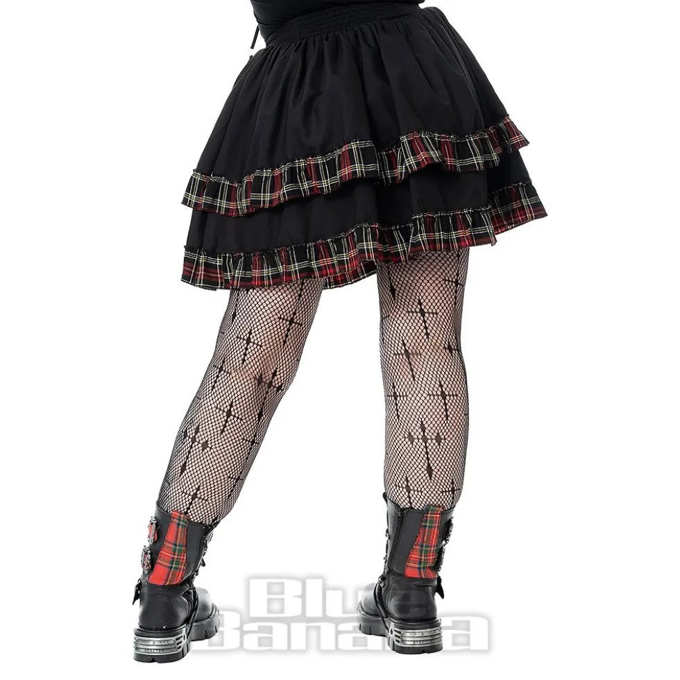 Heartless Graveyard Check Skirt (Black)