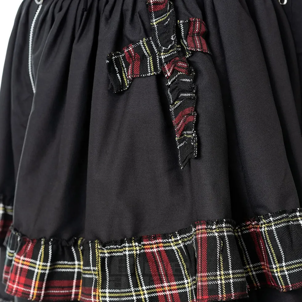 Heartless Graveyard Check Skirt (Black)