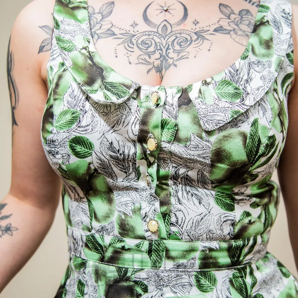 Hearts & Roses Isabella Pear Dress (Green/White)