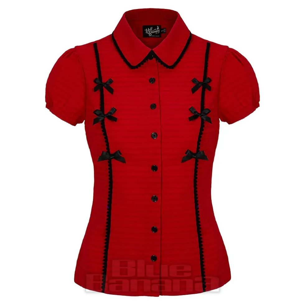 Hell Bunny Casey Blouse (Red)