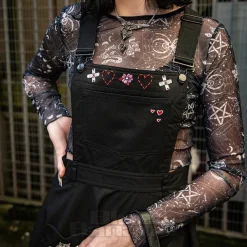 Hell Bunny Cupid Pinafore Dress (Black)