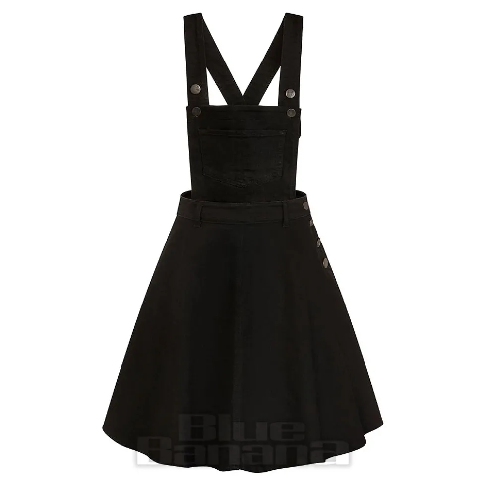 Hell Bunny Dakota Pinafore Dress (Black)