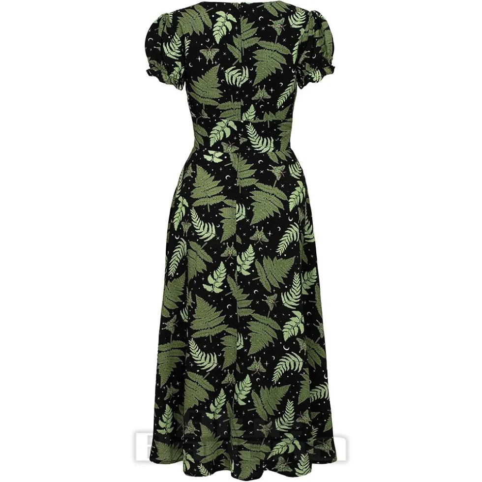 Hell Bunny Gaia Midi Dress (Black/Green)