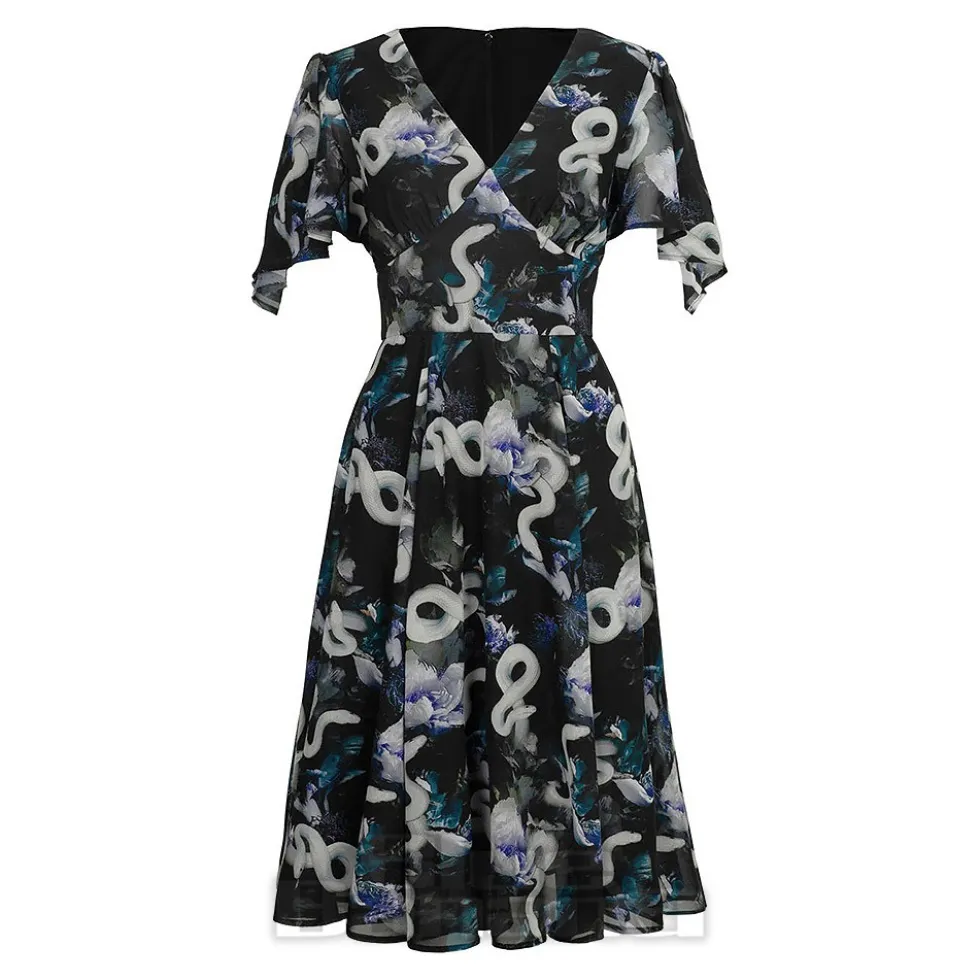 Hell Bunny Serpent Midi Dress (Multicolour)